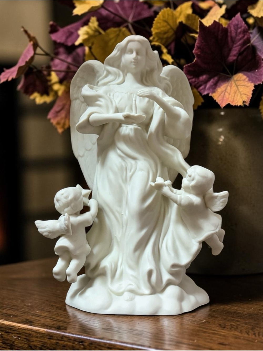 Vintage PartyLite Angel of Light Bisque Porcelain Taper Candle Holder Retired